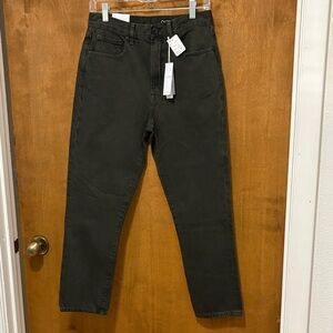 556. Outerknown High-Waist Slim Mom Jeans - Dark Olive Green